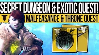 Destiny 2  SECRET MISSION amp MALFEASANCE QUEST How to Get It Shattered Throne Dungeon Guide amp More [upl. by Amzaj615]