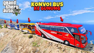 Aku Ajak SUPIR BUS KONVOI Naik Ke Atas Gunung Tertinggi di GTA 5 MOD [upl. by Assil]