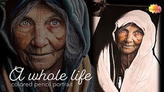 A whole life  Colored pencil portrait [upl. by Esiahc]