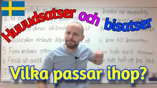 Huvudsatser och bisatser vilka passar med varandra övning SFI [upl. by Sybley]