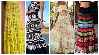 Very Attractive amp Trendy Crochet Long Skirts Designs Ideas 2024 [upl. by Rana]