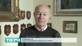 POZZALLO  QUASI 400 MIGRANTI SBARCATI AL PORTO [upl. by Nhguav]