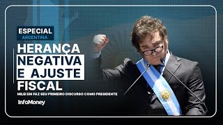 Milei faz seu primeiro discurso como presidente e critica herança negativa e defende ajuste fiscal [upl. by Jenesia466]