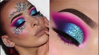 FESTIVAL INSPIRED MAKEUP TUTORIAL  Colourful amp Glittery [upl. by Ihab]