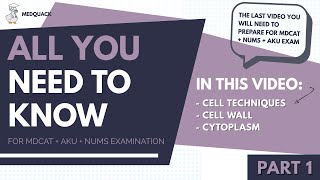 The Cell Part 1  All you need to know for your MDCATAKUNUMS Exams  MedQuack [upl. by Robenia333]