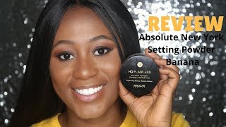 Absolute New York HD Flawless Setting Powder Banana  Review [upl. by Ruhtracam999]