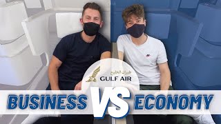 RARE LUXURY Flying GULF AIR  Business Class vs Economy comparison [upl. by Esinart]