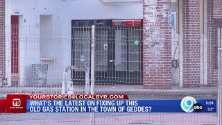 Whats the latest on fixing up this old gas station in the Town of Geddes [upl. by Mclaughlin]