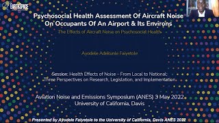 Are Aircraft Noises Impacting Your Health Heres What Ayodele Reveals at UC Davis ANES 2022 [upl. by Trude943]