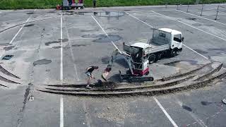 craquelures dans le réel is an ephemeral device that ploughs and irrigates asphalt in lausanne [upl. by Mcgrath]