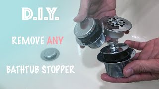 How to Remove any Bathtub Stopper Popup Grate or Plug [upl. by Sedgewick]