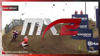 Everts crash  MX2 Race 2  MXGP of Charente Maritime 2022 MXGP Motocross [upl. by Theodosia]