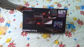 Unboxing of Toshiba QOSMIO X70A12X in 3D 4K UHD [upl. by Lu454]