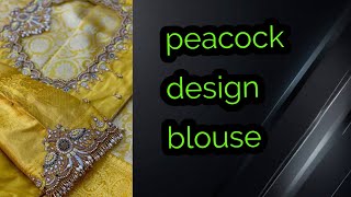 peacock hand embroidery designs for blouse bridalheavymaggamworkblousedesigns 9791873401 [upl. by Eram]