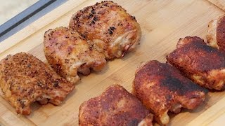 Grilled Chicken Thighs Recipe Using the Cold Grate Technique Reverse Seared [upl. by Ayotel]