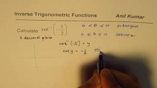 How to calculate approximate value of cot inverse Function of Negative Value [upl. by Dwain806]