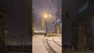 Chicago 🇺🇸❤️❄️ night drive in snowstorm ❄️🌥️☃️🤍✨ whiteout conditions ❄️📍 Wacker Dr Chicago IL 🇺🇸 [upl. by Neerehs]