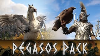 Assassins Creed Odyssey  Flying a Pegasus  Pegasos Pack  Armor [upl. by Werdnaed]