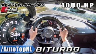 1000HP AUDI R8 V10 PLUS BiTURBO  Klasen Motors 346kmh AUTOBAHN POV by AutoTopNL [upl. by Ameh]