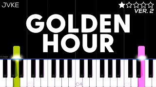 JVKE  golden hour  EASY Piano Tutorial [upl. by Anilatak933]