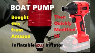 Cordless Inflator For Inflatable Boat Uses Milwaukee Battery [upl. by Harleigh]