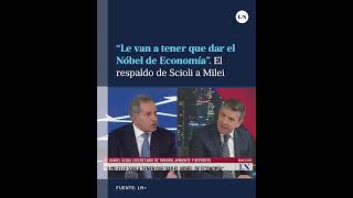 El fuerte respaldo de Daniel Scioli a Javier Milei quotLe van a tener que dar el Nóbel de Economíaquot [upl. by Yecnuahc]