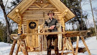 Mortise amp Tenon Sawhorses at the Log Cabin Is This Really Off Grid Living [upl. by Hnahym]