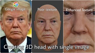 How to create a 3D face using a single image and with enhanced texture in blender  Irfan Lesnar [upl. by Varini]