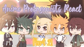 Anime Protagonists React  Gacha Club  Part 2 [upl. by Arda969]