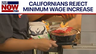 Minimum Wage Californians vote down 18 minimum wage increase [upl. by Rep]