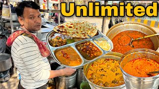 Unlimited सब्जी Thali in only 50 ₹ Only । Gwalior street Food India [upl. by Ahcurb]