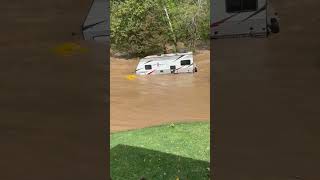 A camper floated away during the flooding in Damascus Virginia [upl. by Eylk]