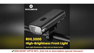 ROCKBROS 3000LM Bike Light 10000mAh Power Bank TypeC Charging Front Lamp Bicycle Headlight MTB Road [upl. by Whalen25]