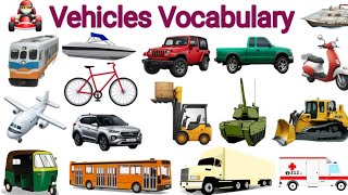 Vehicles Vocabulary  Vehicles Name with pictures  Vehicles Name in english [upl. by Jarita]