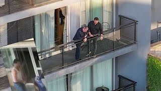 Liam Paynes Dad Visits The Hotel Balcony Where His Son Fell amp Died Geoff Liam One Direction [upl. by Lockwood]