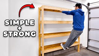 Easy 2x4 Garage Shelves  DIY Storage [upl. by Yt]