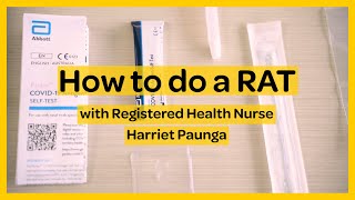 How to do a rapid antigen test RAT for COVID19 with nurse Harriet Paunga [upl. by Tesler]