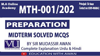 MTH 001MTH 202  Midterm Solved Mcqs [upl. by Brigitte907]