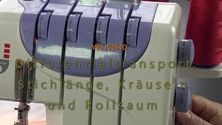 W6 N454D Differentialtransport Stichlänge Kräuseln und Rollsaum [upl. by Merill]