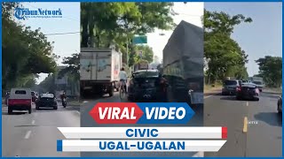 Viral Civic UgalUgalan di Jalur Pantura Nyaris Bikin Pesepeda Celaka [upl. by Washburn426]