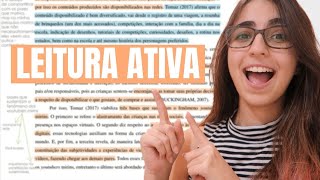 Como ler TEXTOS de forma EFICIENTE 📚  LEITURA ATIVA [upl. by Siuluj]