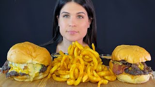 BURGERS amp CURLY FRIES  MUKBANG  ASMR  EATING SOUNDS [upl. by Zoldi]