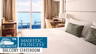 Balcony Stateroom Obstructed  Majestic Princess Room Tour amp Review 4K  Princess Cruises 2021 [upl. by Jansson]