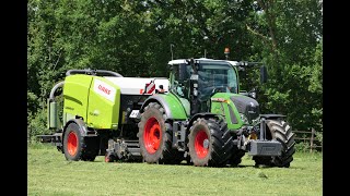 Grasernte 2022 Fendt 930 Vario Fendt 724 Vario Claas Rollant 455 Uniwrap [upl. by Coats]