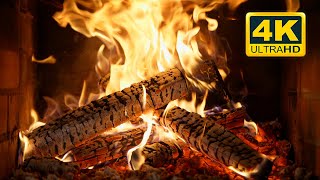 🔥 Cozy Fireplace 4K 10 HOURS Relaxing Fireplace with Burning Logs and Crackling Fire Sounds [upl. by Kulseth]