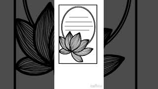 Cover Page Design for Project file and Assignment ibispaintx shorts border lotus floral art [upl. by Nayhr]