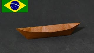 Origami Canoa  Instruções em português PT BR [upl. by Nolaj732]