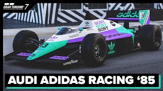 Audi Adidas F1 Team 1985  Gran Turismo 7 Livery [upl. by Eidoj]