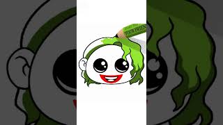 🎨 Easy amp Cute Joker Face Drawing Short Guide for Beginners 💚 joker jokershorts shorts [upl. by Anilah]