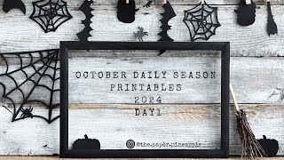 October Daily Season Printables 2024  Day 1 [upl. by Seuqirdor]